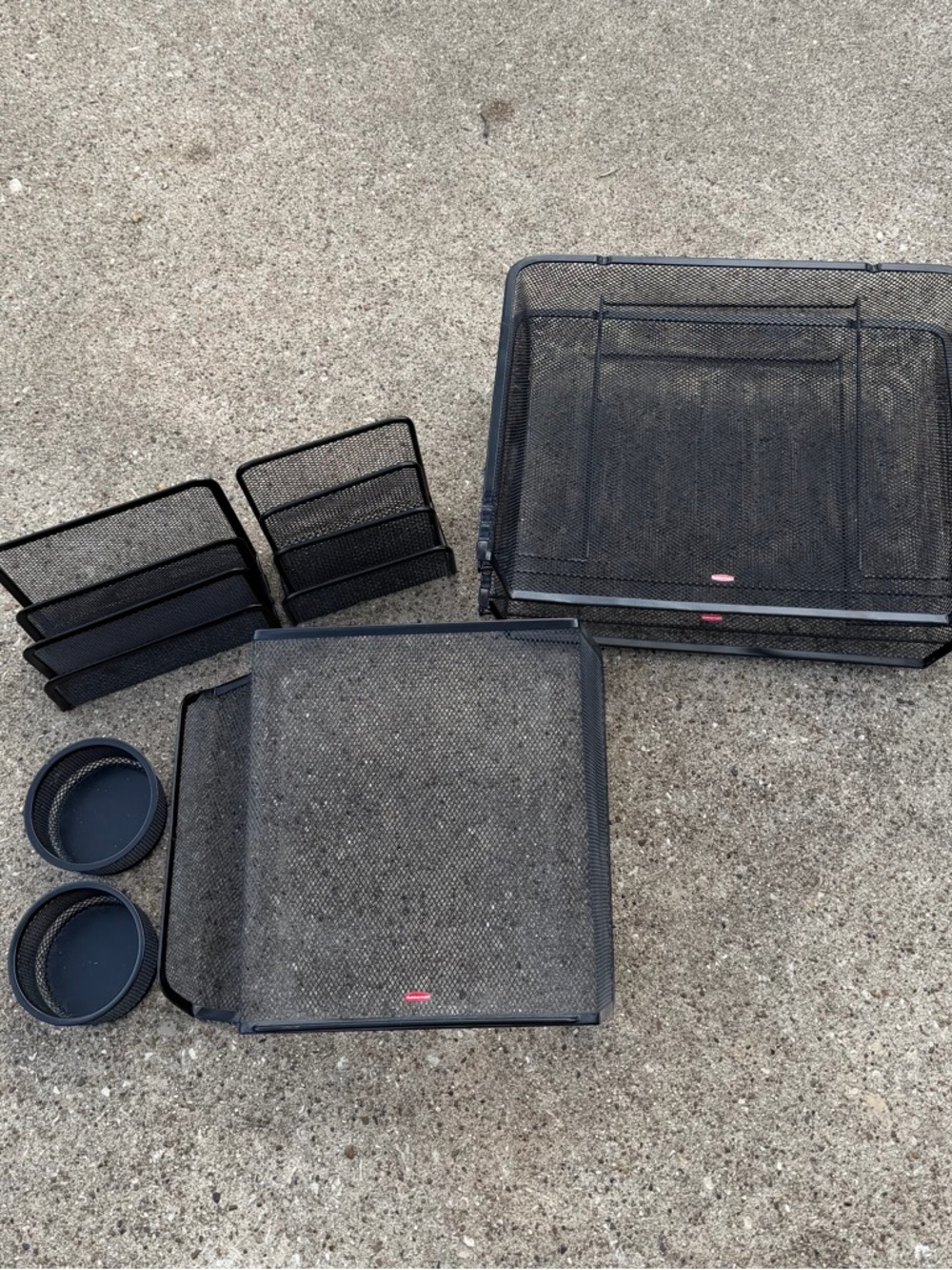 Black Mesh Desk Organizer Set